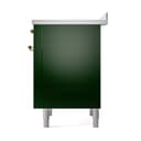 Nostalgie II Noblesse 36″ Induction Range   (Solid Door, Emerald Green, Brass) view 5