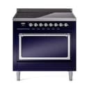 Nostalgie II Noblesse 36″ Induction Range   (Solid Door, Midnight Blue, Chrome) view 1