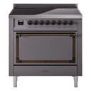 Nostalgie II Noblesse 36″ Induction Range   (Solid Door, Graphite Matte, Burnished) view 1