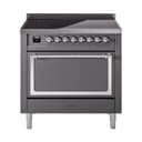 Nostalgie II Noblesse 36″ Induction Range   (Solid Door, Graphite Matte, Chrome) view 1