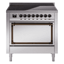 Nostalgie II Noblesse 36″ Induction Range   (Solid Door, Stainless Steel, Burnished) view 1