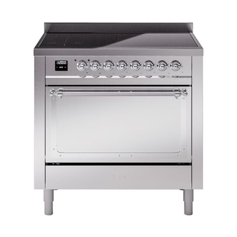 Nostalgie II Noblesse 36″ Induction Range   (Solid Door, Stainless Steel, Chrome)
