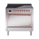 Nostalgie II Noblesse 36″ Induction Range   (Solid Door, Stainless Steel, Copper) view 1