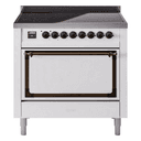 Nostalgie II Noblesse 36″ Induction Range   (Solid Door, White, Burnished) view 1