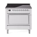Nostalgie II Noblesse 36″ Induction Range   (Solid Door, White, Chrome) view 1
