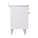 Nostalgie II Noblesse 36″ Induction Range   (Solid Door, White, Brass) view 4