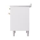 Nostalgie II Noblesse 36″ Induction Range   (Solid Door, White, Brass) view 5