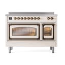 Nostalgie II Noblesse 48″ Induction Range  (Triple Glass Door, Antique White, Burnished) view 3