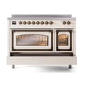 Nostalgie II Noblesse 48″ Induction Range  (Triple Glass Door, Antique White, Burnished) view 7