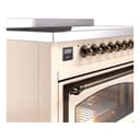 Nostalgie II Noblesse 48″ Induction Range  (Triple Glass Door, Antique White, Burnished) view 8