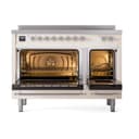 Nostalgie II Noblesse 48″ Induction Range  (Triple Glass Door, Antique White, Chrome) view 4