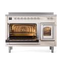 Nostalgie II Noblesse 48″ Induction Range  (Triple Glass Door, Antique White, Chrome) view 5