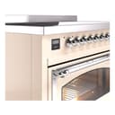Nostalgie II Noblesse 48″ Induction Range  (Triple Glass Door, Antique White, Chrome) view 8