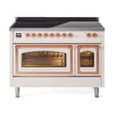 Nostalgie II Noblesse 48″ Induction Range  (Triple Glass Door, Antique White, Copper) view 1