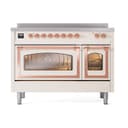 Nostalgie II Noblesse 48″ Induction Range  (Triple Glass Door, Antique White, Copper) view 3