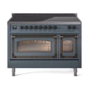 Nostalgie II Noblesse 48″ Induction Range  (Triple Glass Door, Blue Grey, Burnished) view 1