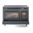 Nostalgie II Noblesse 48″ Induction Range  (Triple Glass Door, Blue Grey, Burnished) view 7