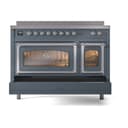 Nostalgie II Noblesse 48″ Induction Range  (Triple Glass Door, Blue Grey, Chrome) view 7