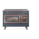 Nostalgie II Noblesse 48″ Induction Range  (Triple Glass Door, Blue Grey, Copper) view 3