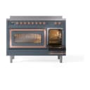 Nostalgie II Noblesse 48″ Induction Range  (Triple Glass Door, Blue Grey, Copper) view 6