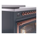 Nostalgie II Noblesse 48″ Induction Range  (Triple Glass Door, Blue Grey, Copper) view 8