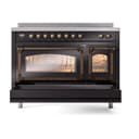 Nostalgie II Noblesse 48″ Induction Range  (Triple Glass Door, Glossy Black, Burnished) view 7