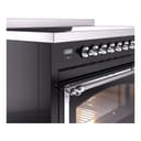 Nostalgie II Noblesse 48″ Induction Range  (Triple Glass Door, Glossy Black, Chrome) view 8