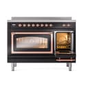 Nostalgie II Noblesse 48″ Induction Range  (Triple Glass Door, Glossy Black, Copper) view 6