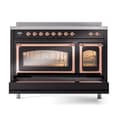 Nostalgie II Noblesse 48″ Induction Range  (Triple Glass Door, Glossy Black, Copper) view 7