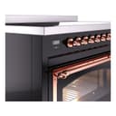 Nostalgie II Noblesse 48″ Induction Range  (Triple Glass Door, Glossy Black, Copper) view 8