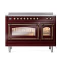 Nostalgie II Noblesse 48″ Induction Range  (Triple Glass Door, Burgundy, Burnished) view 3