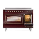 Nostalgie II Noblesse 48″ Induction Range  (Triple Glass Door, Burgundy, Burnished) view 6