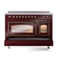 Nostalgie II Noblesse 48″ Induction Range  (Triple Glass Door, Burgundy, Burnished) view 7