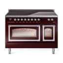 Nostalgie II Noblesse 48″ Induction Range  (Triple Glass Door, Burgundy, Chrome) view 1