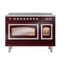 Nostalgie II Noblesse 48″ Induction Range  (Triple Glass Door, Burgundy, Chrome) view 3