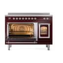 Nostalgie II Noblesse 48″ Induction Range  (Triple Glass Door, Burgundy, Chrome) view 5