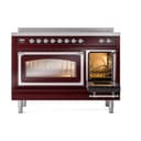 Nostalgie II Noblesse 48″ Induction Range  (Triple Glass Door, Burgundy, Chrome) view 6