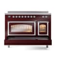Nostalgie II Noblesse 48″ Induction Range  (Triple Glass Door, Burgundy, Chrome) view 7