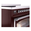 Nostalgie II Noblesse 48″ Induction Range  (Triple Glass Door, Burgundy, Chrome) view 8
