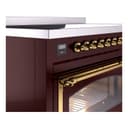 Nostalgie II Noblesse 48″ Induction Range  (Triple Glass Door, Burgundy, Brass) view 8