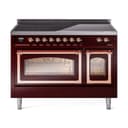 Nostalgie II Noblesse 48″ Induction Range  (Triple Glass Door, Burgundy, Copper) view 1