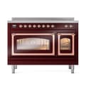 Nostalgie II Noblesse 48″ Induction Range  (Triple Glass Door, Burgundy, Copper) view 3