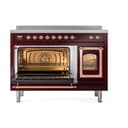 Nostalgie II Noblesse 48″ Induction Range  (Triple Glass Door, Burgundy, Copper) view 5