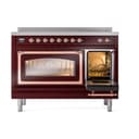 Nostalgie II Noblesse 48″ Induction Range  (Triple Glass Door, Burgundy, Copper) view 6