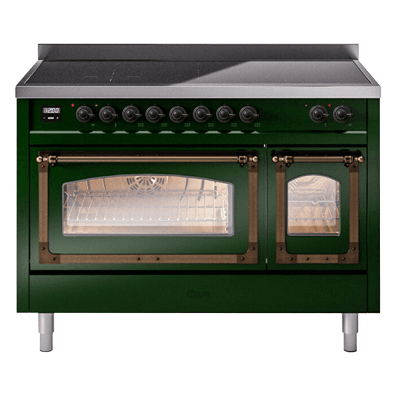 Nostalgie II Noblesse 48″ Induction Range (Triple Glass Door, Emerald Green, Burnished)