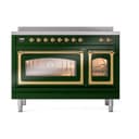 Nostalgie II Noblesse 48″ Induction Range  (Triple Glass Door, Emerald Green, Brass) view 3