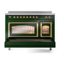 Nostalgie II Noblesse 48″ Induction Range  (Triple Glass Door, Emerald Green, Brass) view 7