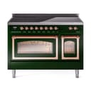 Nostalgie II Noblesse 48″ Induction Range  (Triple Glass Door, Emerald Green, Copper) view 1