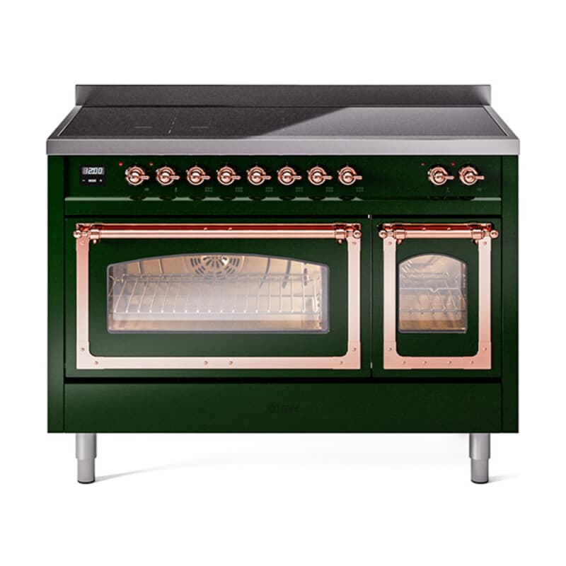 Nostalgie II Noblesse 48″ Induction Range (Triple Glass Door, Emerald Green, Copper)