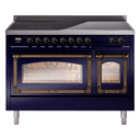 Nostalgie II Noblesse 48″ Induction Range  (Triple Glass Door, Midnight Blue, Burnished) view 1